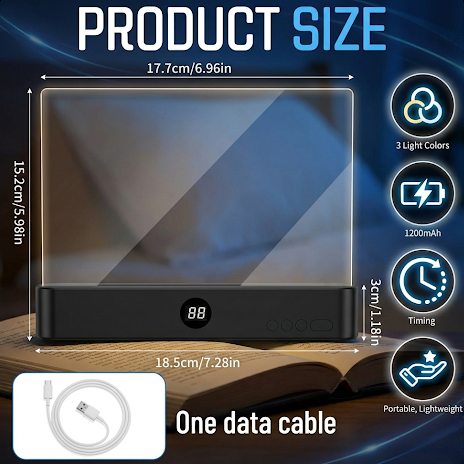 Panel LED de lectura con carga USB y Temporizador Digital